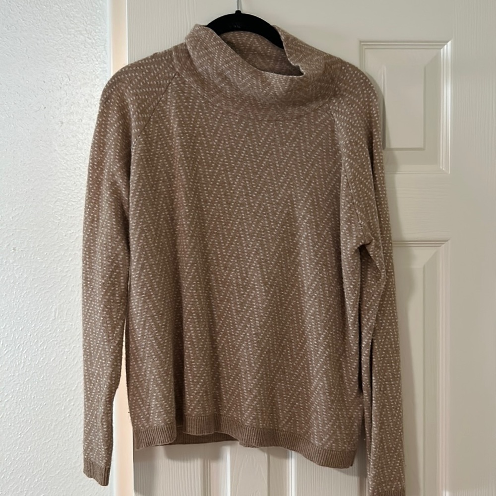 Madewell mockneck sweater with chevron detailing